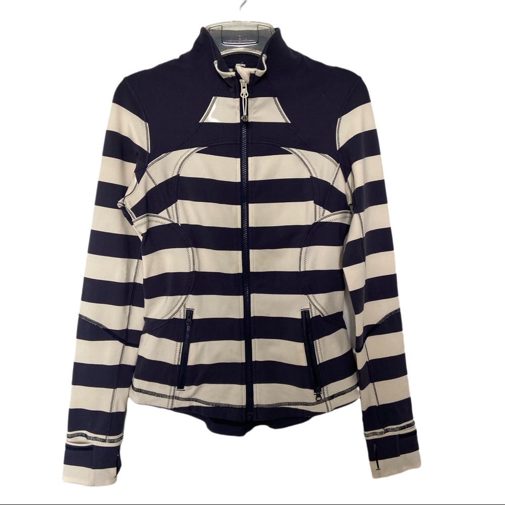 Lululemon | Bold Indigo Striped Full Zip Up Pullover 6